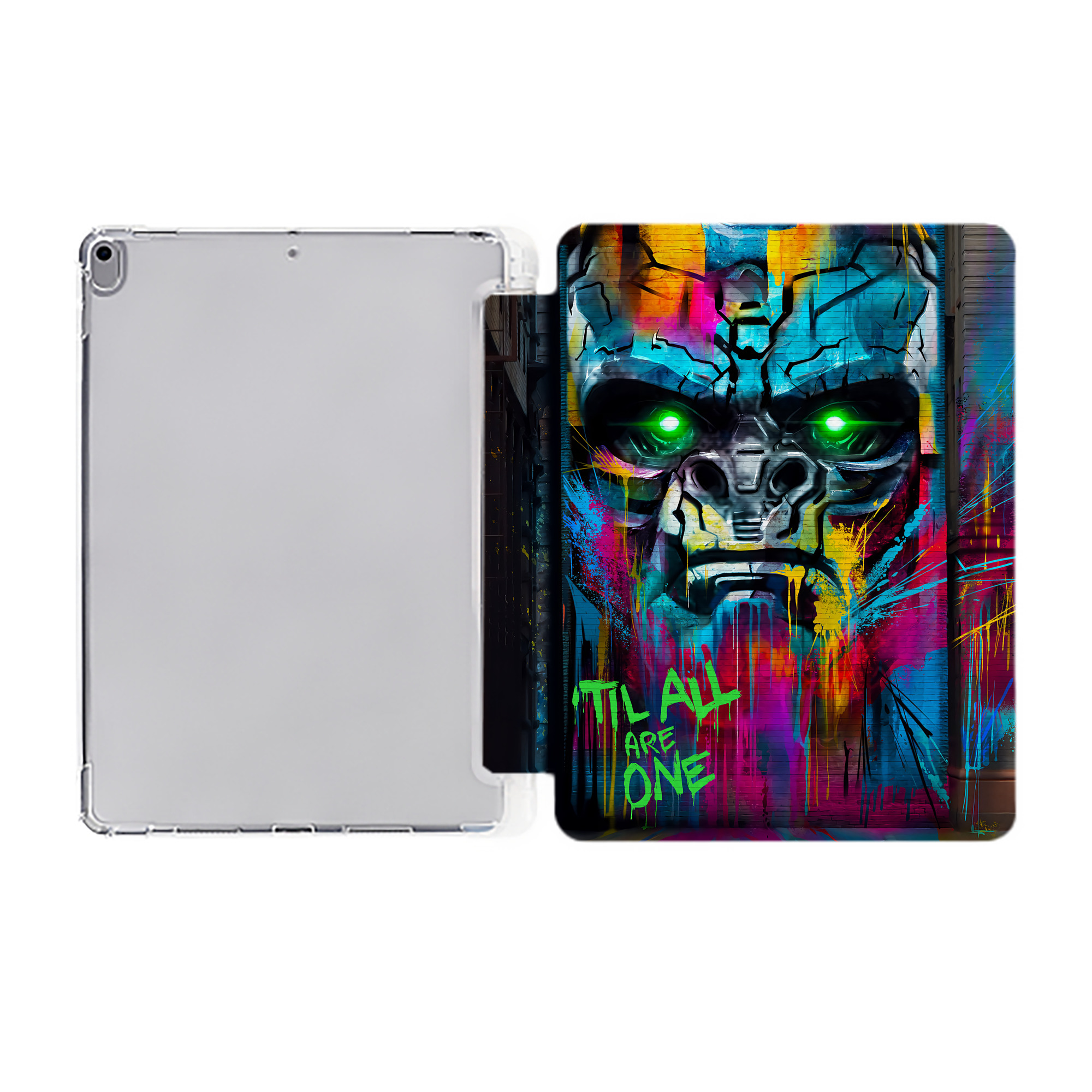 （画像用） Transformers トランスフォーマー IPad ケース ペン収納付き 三つ折りスタンド PUレザー×シリコン 対応機種9.5/10.5/10.9インチ